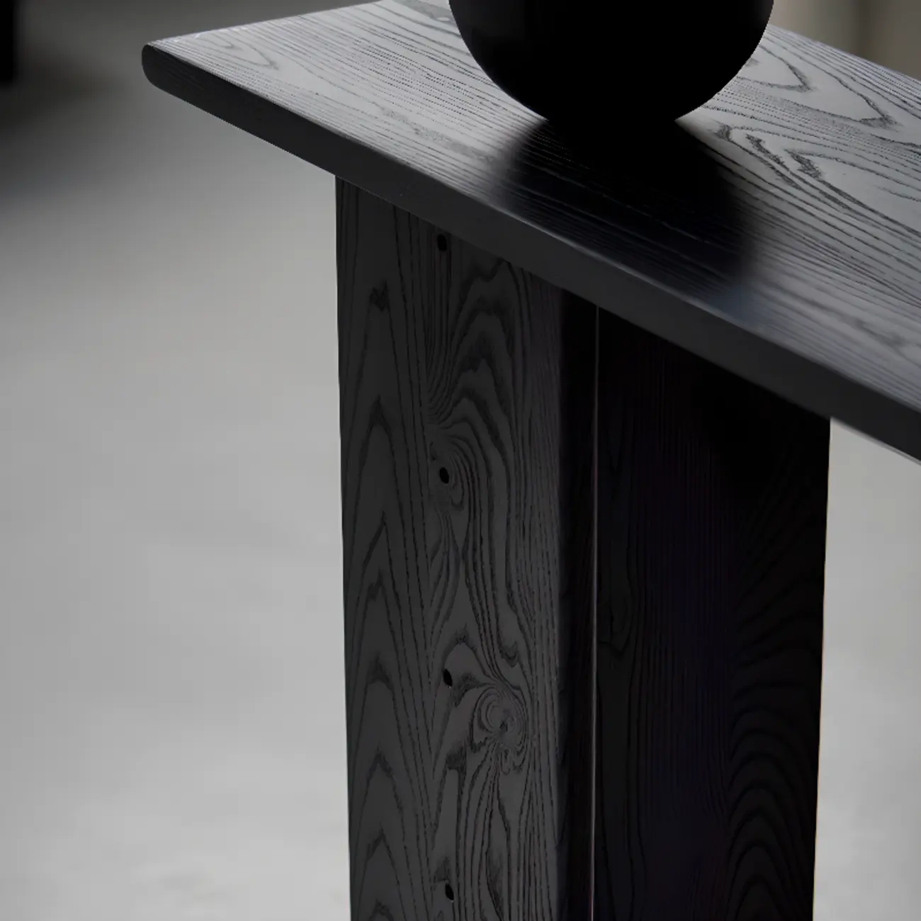 Modern Rectangle Black Ash Console Table