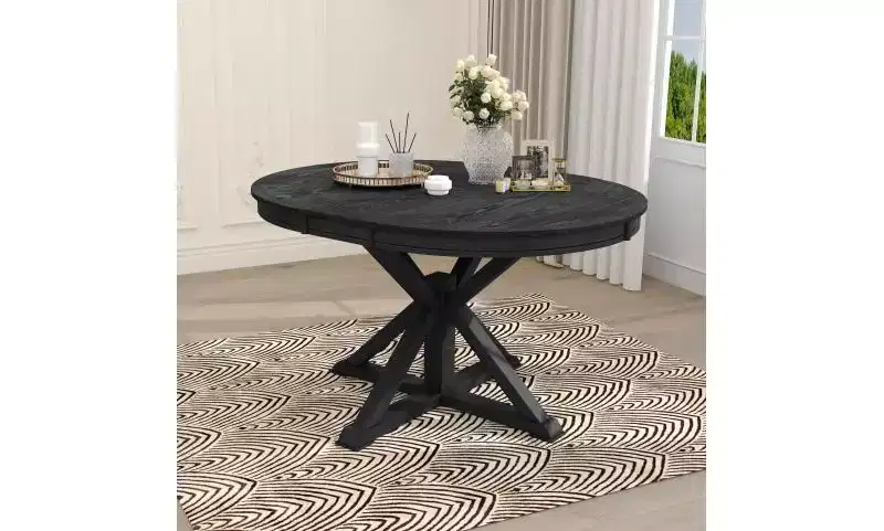 Bellemave Retro Functional Extendable Dining Table with a 12 Leaf for Dining Room and Living Room (Espresso)