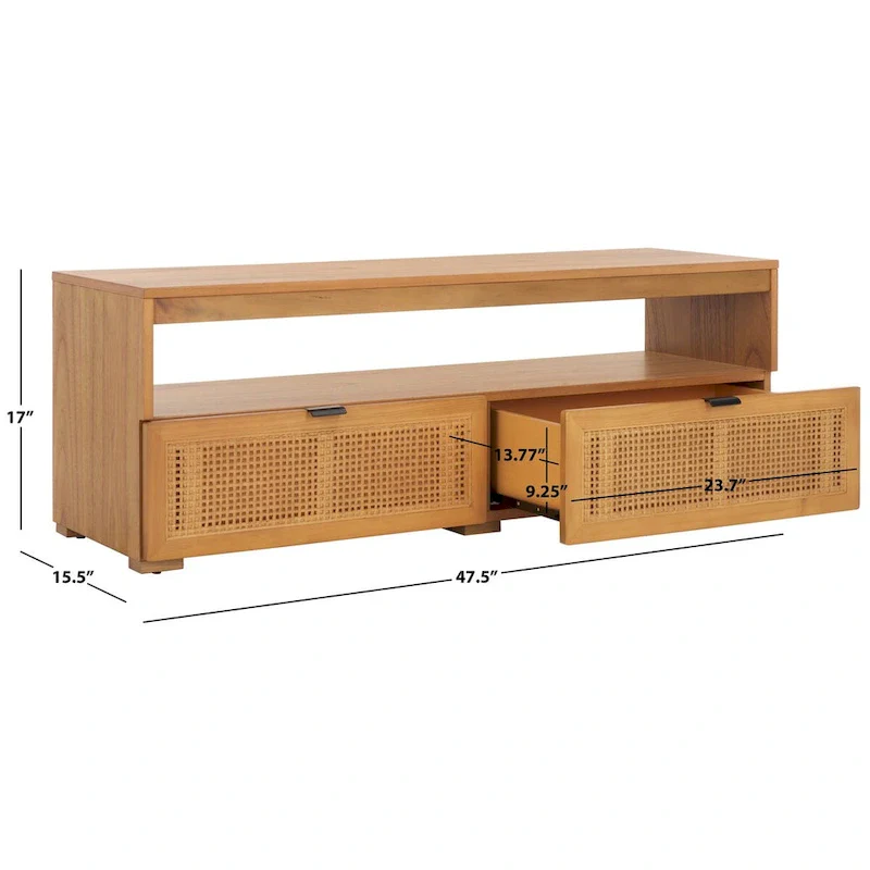 2-Drawer 1-Shelf Entertainment Media Stand, Fits Up To 55