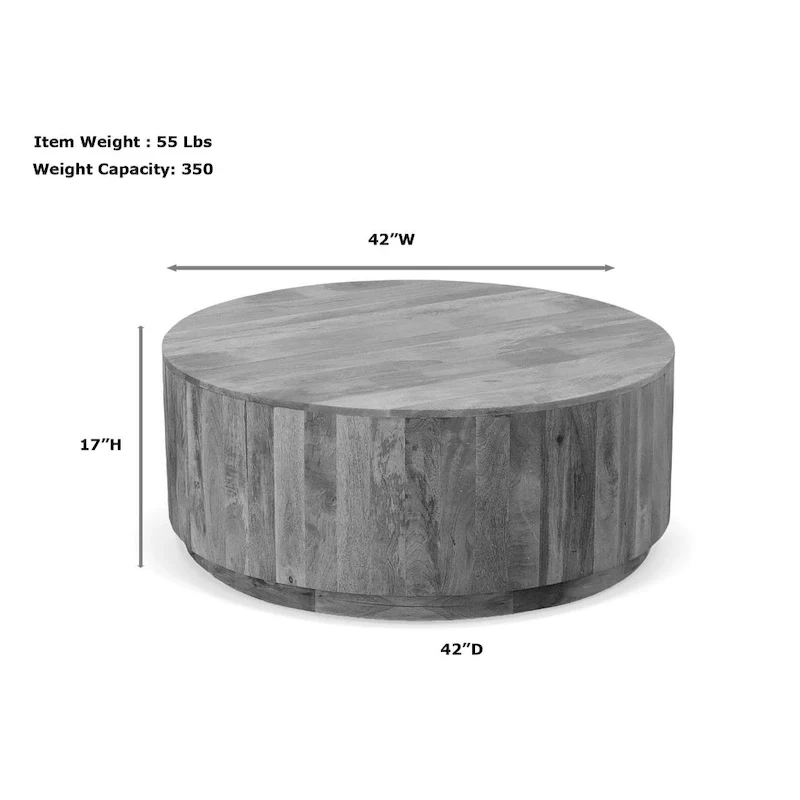 Carolina Living Tamia 42 Round Wooden Coffee Table - Elm