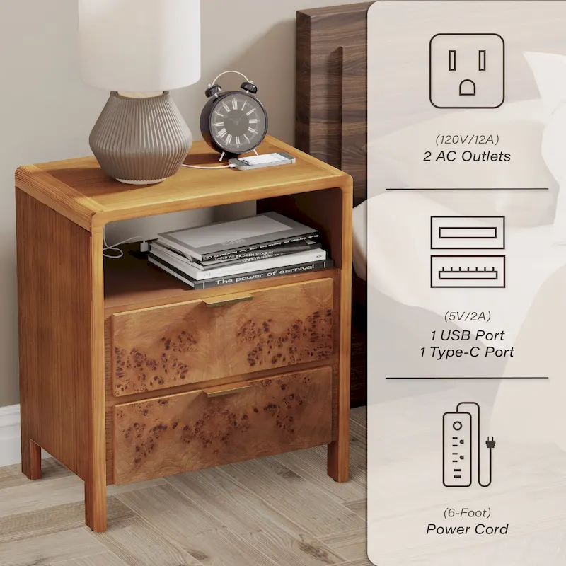 Brown Rustic Farmhouse Fully-Assembled Dresser with Wood Grain Drawers