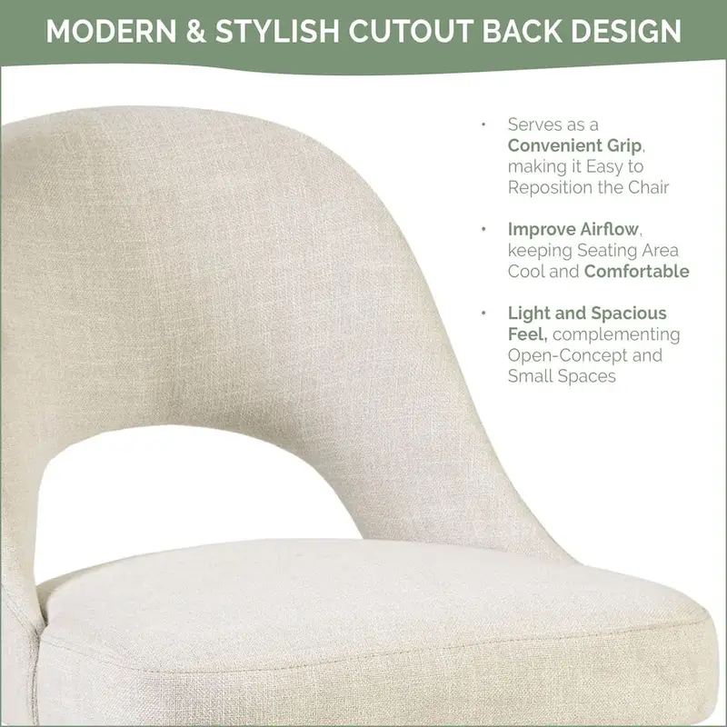 INK+IVY Nola Upholstered Dining Side Chairs with Cutout Back design (Set of 2)