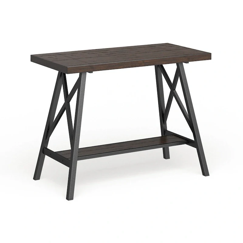 Industrial Weathered Oak 47-inch Wide Wood Top Counter Height Table by Furniture of America