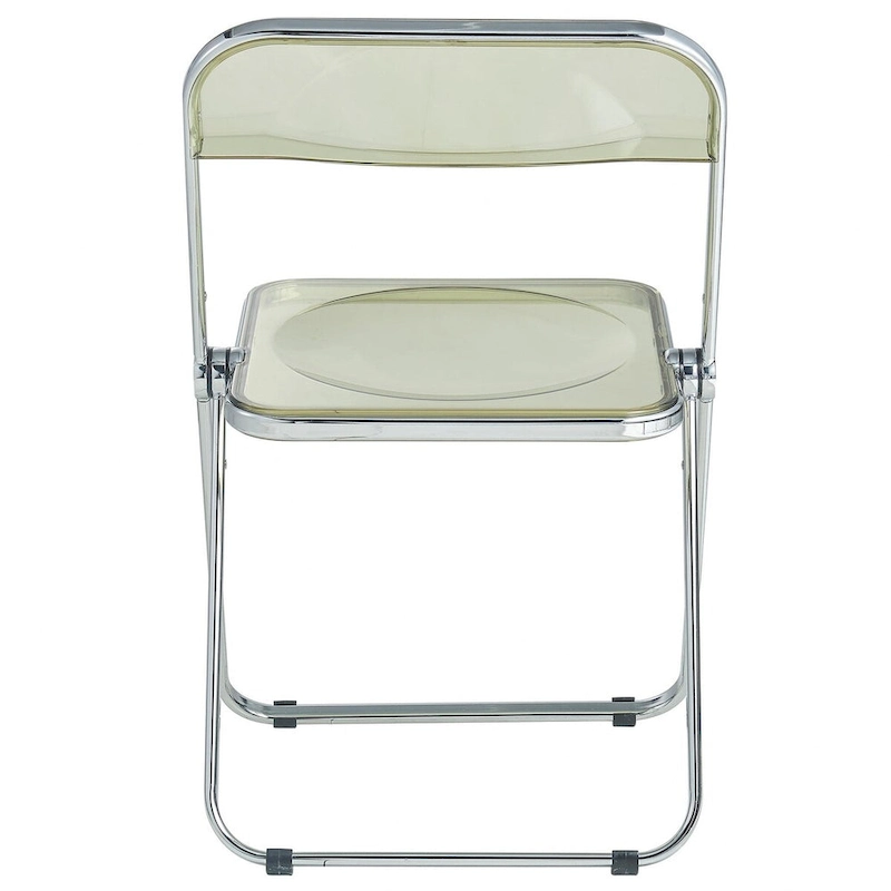 Acrylic Folding Dining Chair with Chrome Frame Set of 4 Lawrence Series by LeisureMod
