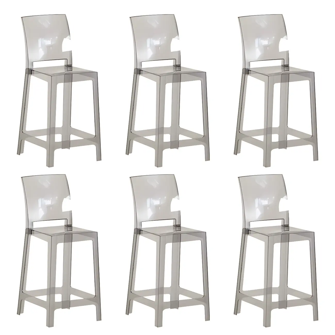 Modern Acrylic Smooth Elegant Circular Backrest Bar Stool