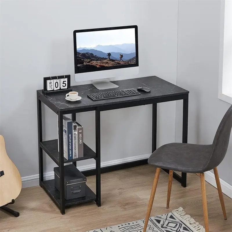 Computer Desk with 2-Tier Shelves - 40 Inch