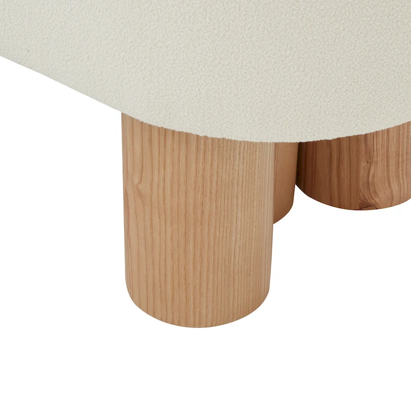 SAFAVIEH Couture Faina Boucle Bench - 60 In W x 19 In D x 18 In H - 60Wx19Dx18H