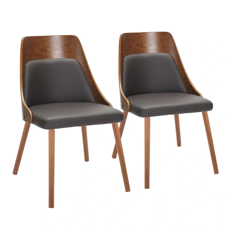 Vallemala Mid-Century Chair with Tapered Wood Legs - Set of 2