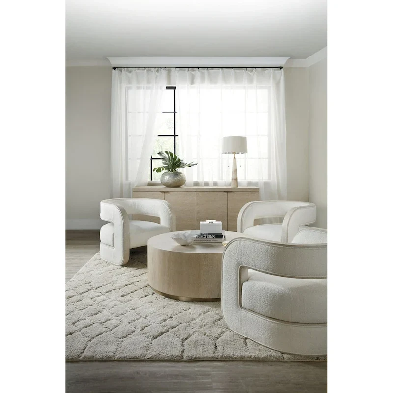 Pebble Beach Accent Chair with Burlap Trim, 1-Seat
