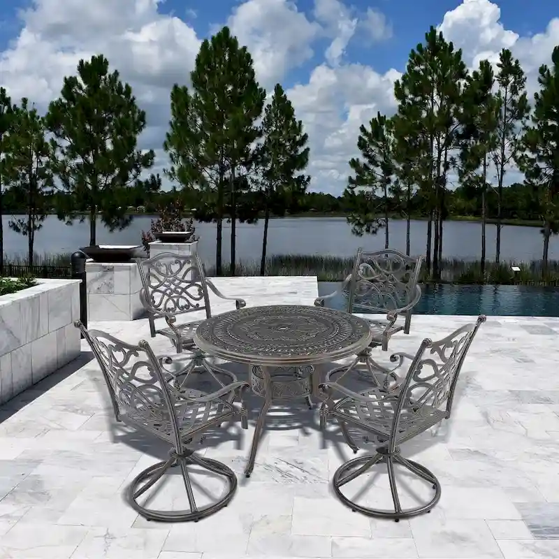 5-Piece Cast Aluminum Patio Dining Set