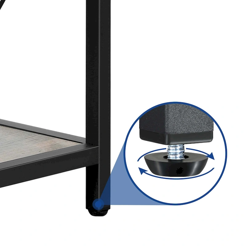 Moasis Industrial 2-Tier Round Coffee Table with Shelf