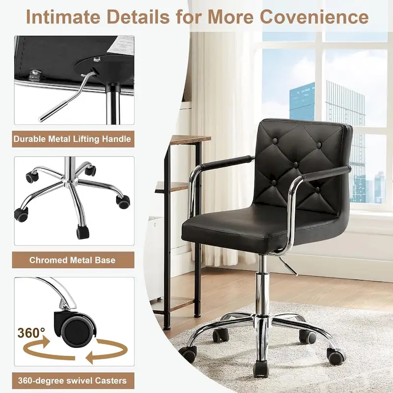 Home Office Desk Chairs 360 Swivel Height-Adjustable Accent Chair