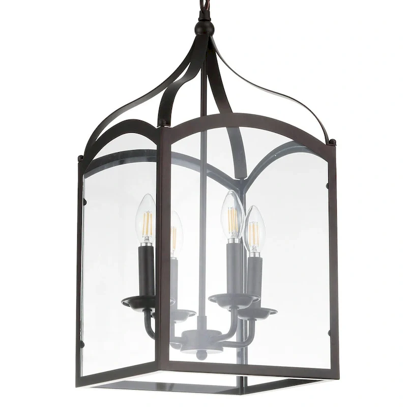Ruth 11  4-light Lantern Metal/Glass LED Pendant by JONATHAN Y