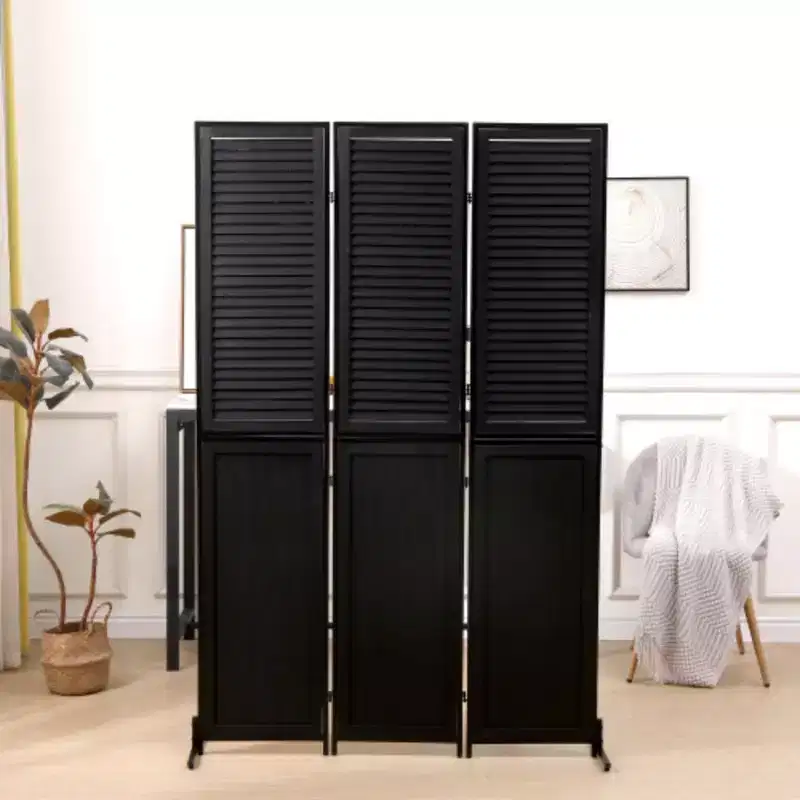 3 Panel Room Divider Screen Wall Divider Folding Wood Screen For Home Office Bedroom Restaurant 14.57 x 70.87 Each Panel