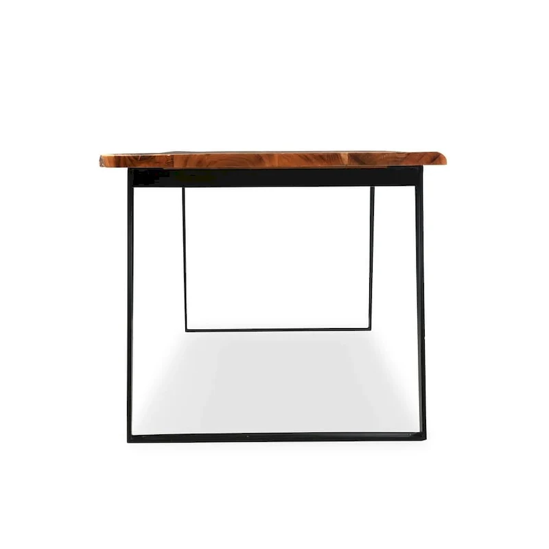 Solid Wood Live Edge Dining Table – Acacia, Stainless Steel Legs