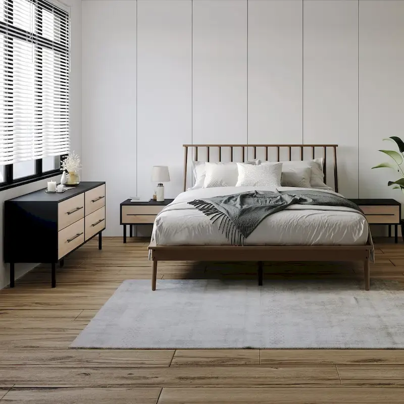 CraftPorch Vintage 4-pieces Wooden Bedroom Set