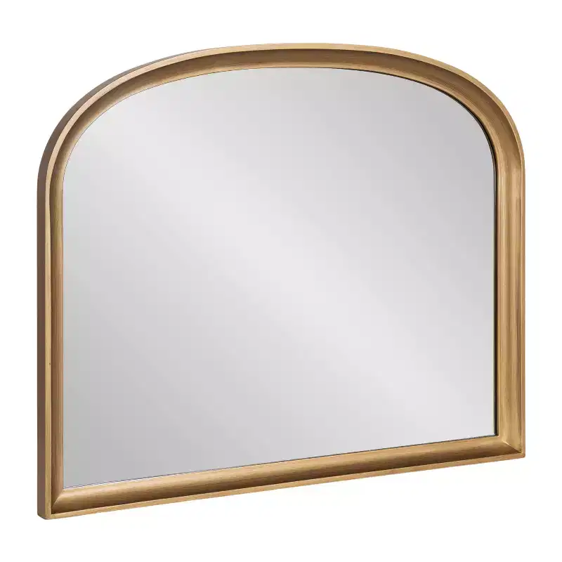 Kate & Laurel All Things Decor 34"X28" Hatherleigh Basket Arch Wall Mirror Gold