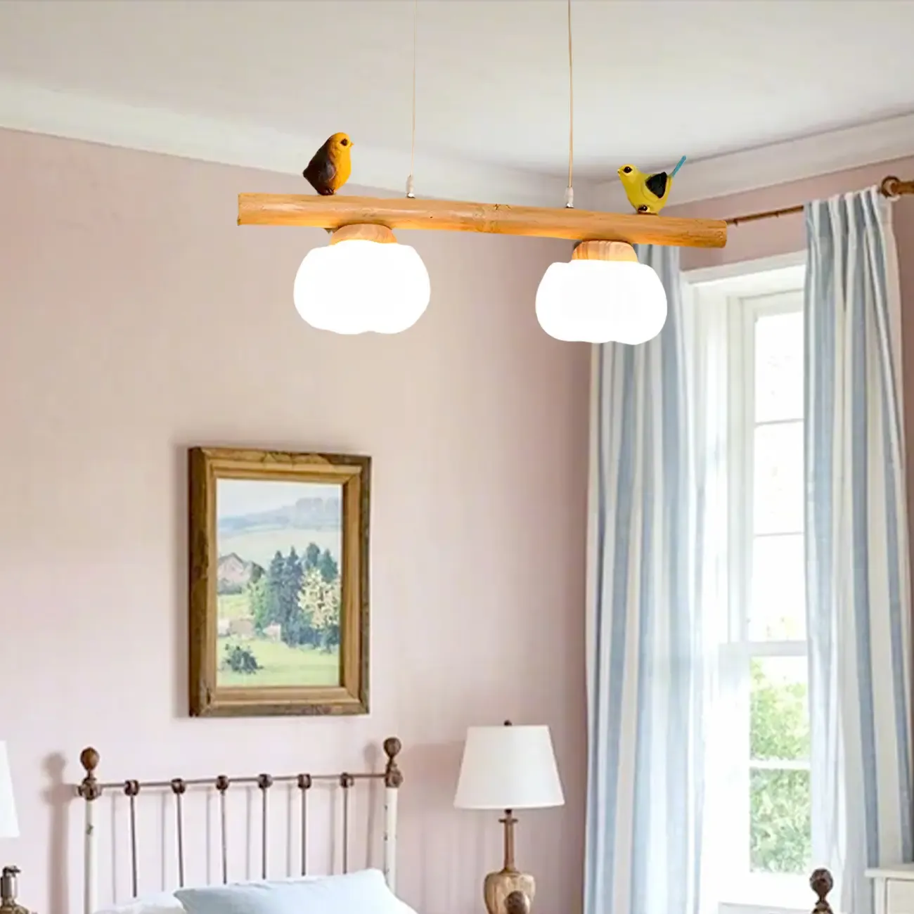 Adjustable Modern Bamboo Flower Island Pendant Light