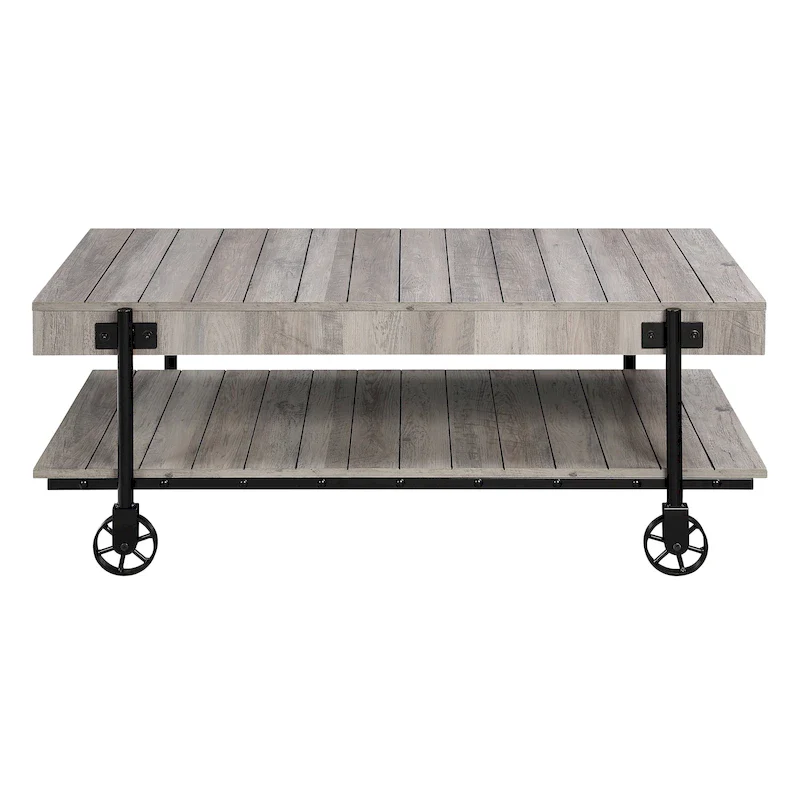 Hyssop Farmhouse 47-inch Steel 1-Shelf Coffee Table by Furniture of America