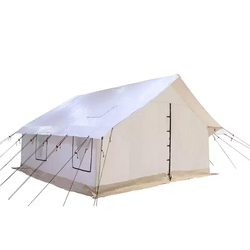 WHITE DUCK Flysheet with Built-In Stove Jack, Waterproof PE Tent Cover for Weather Protection, Compatible with Canvas Tents