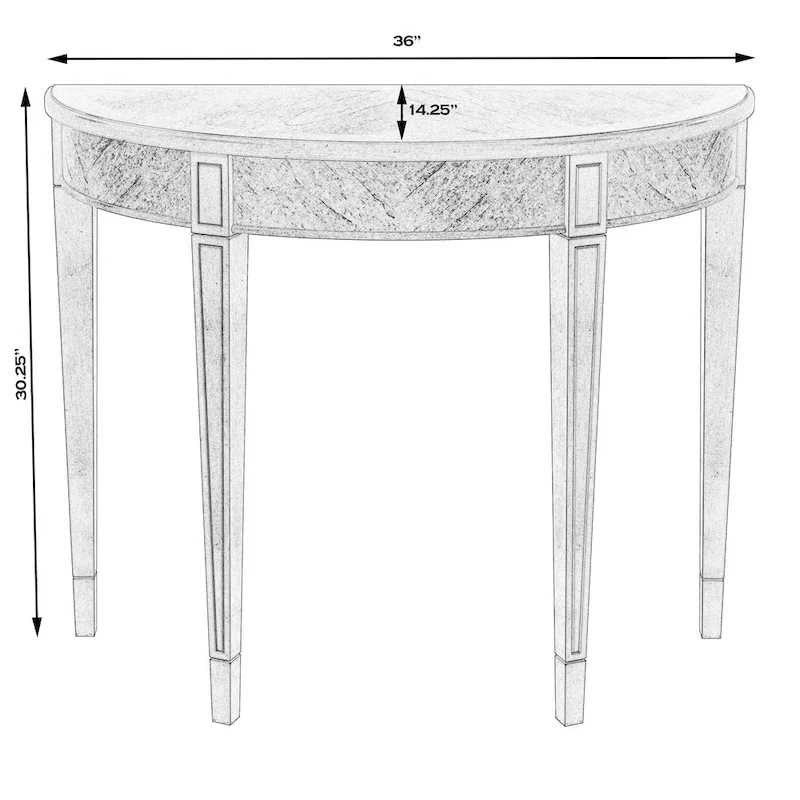 Hampton Demilune Burl 36  Console Table