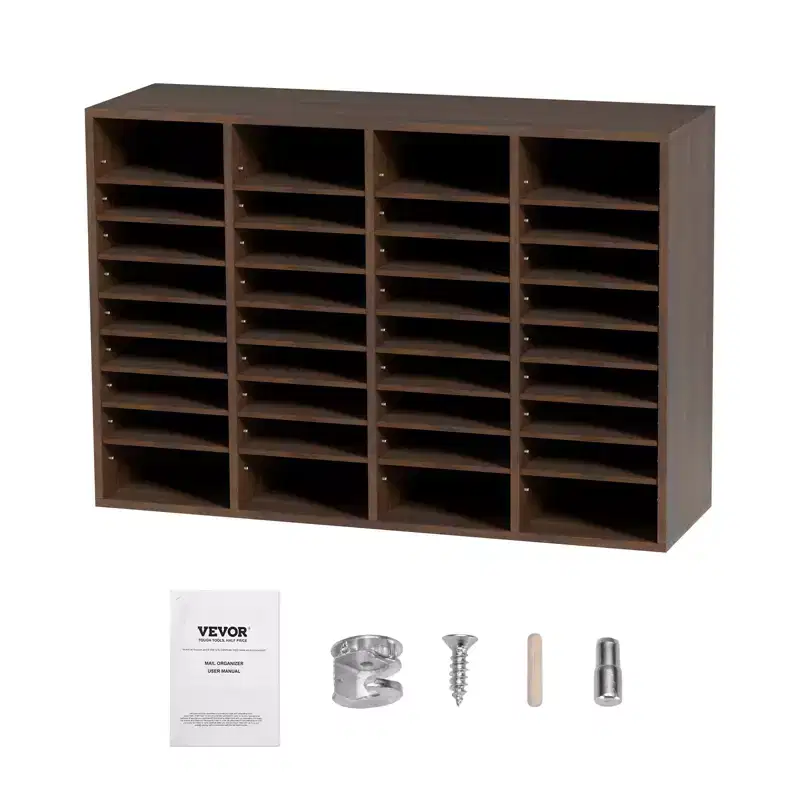 VEVOR Literature Organizers, 36 Compartments Office Mailbox with Adjustable Shelves, Wood Literature Sorter 39.3x12x26.8 inches,EPA Certified