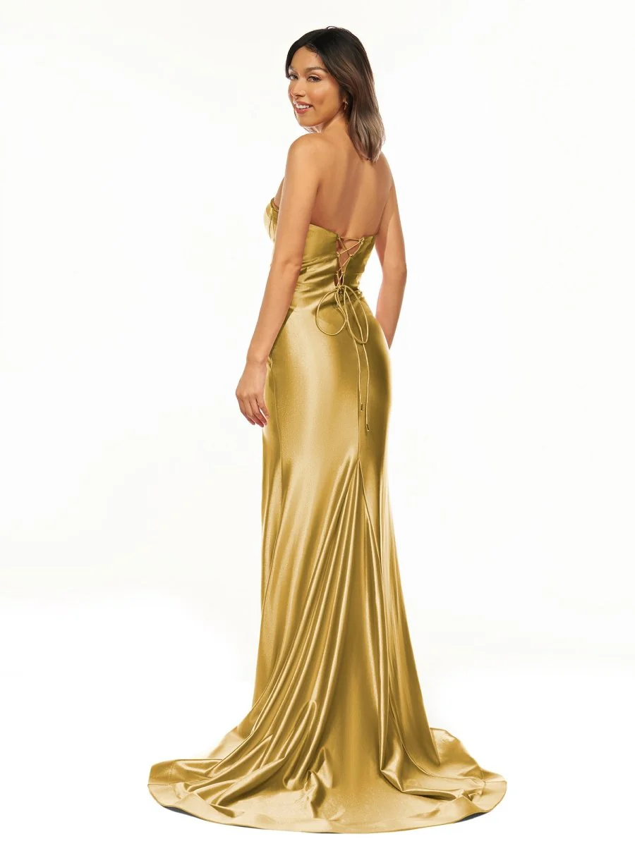 Sweetheart Fuchsia Pleated Mermaid Long Prom Dress