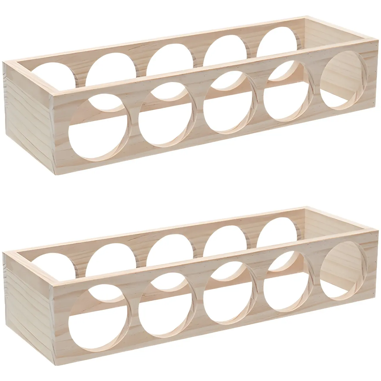 Natural Wooden Stackable Wine Rack Tabletop Wine Holder