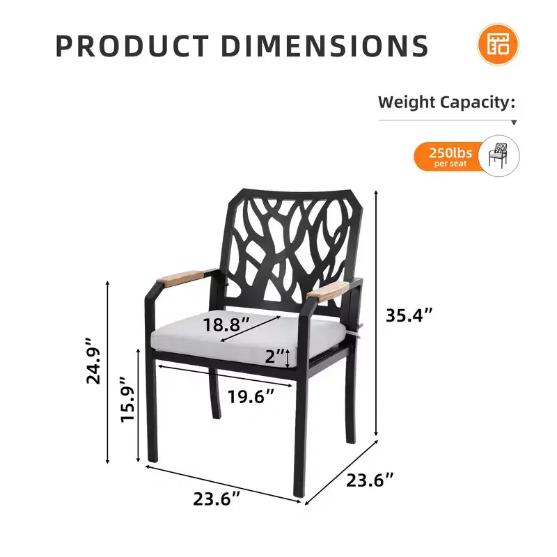Christopher Knight Home Bella Patio Aluminum Dining Chairs with Sunbrella Cushions (Set of 2)