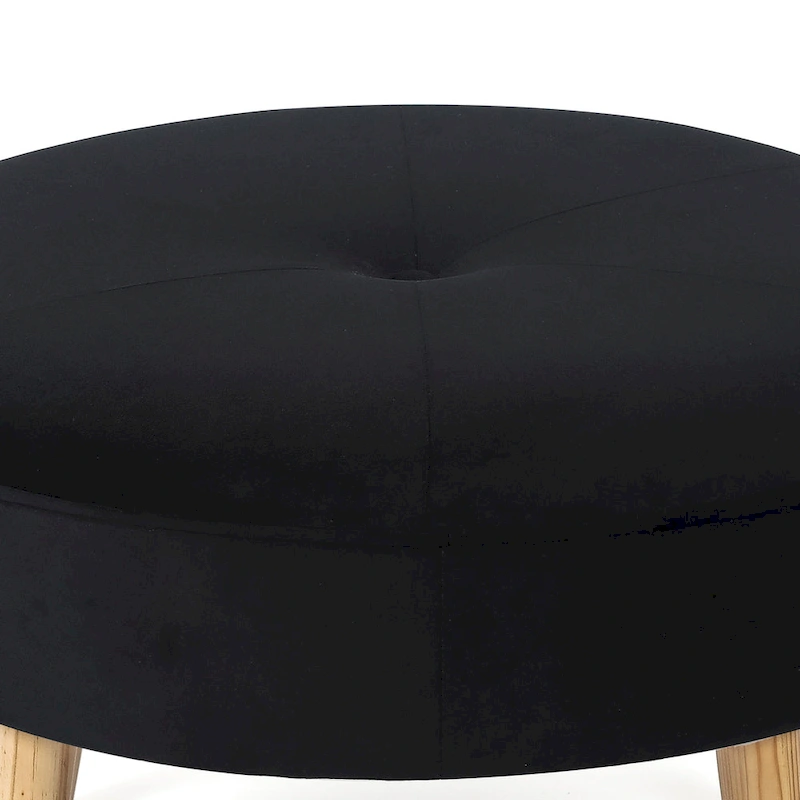 Adeco Carrington Juttersbo Round Tufted Fabric Ottoman