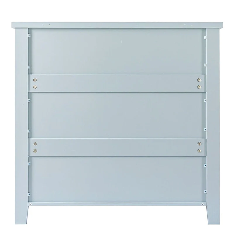 Modern Drawer Dresser with Solid Wood Frame and Retro Shell Handle