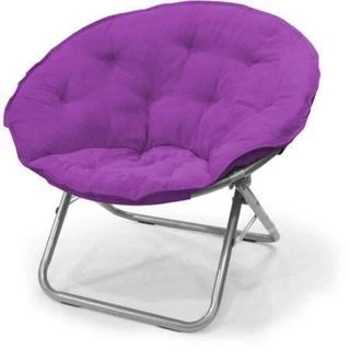 Purple / Black / Pink Microsuede Saucer Chair, Foldable, 1-Person