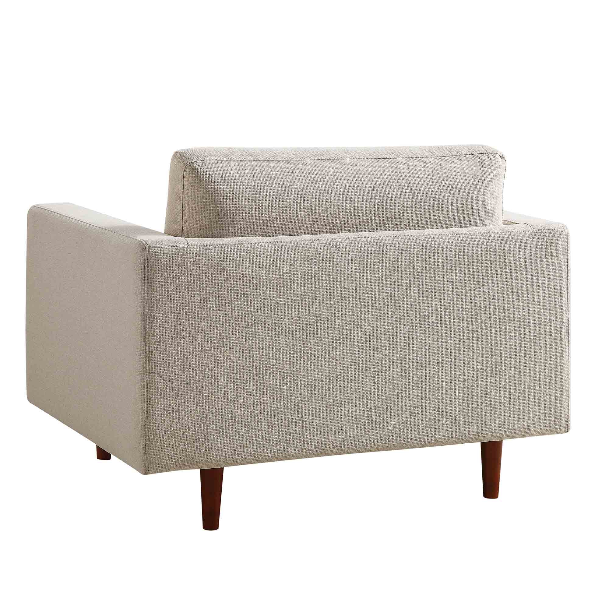Armchair, Beige Woven Fabric