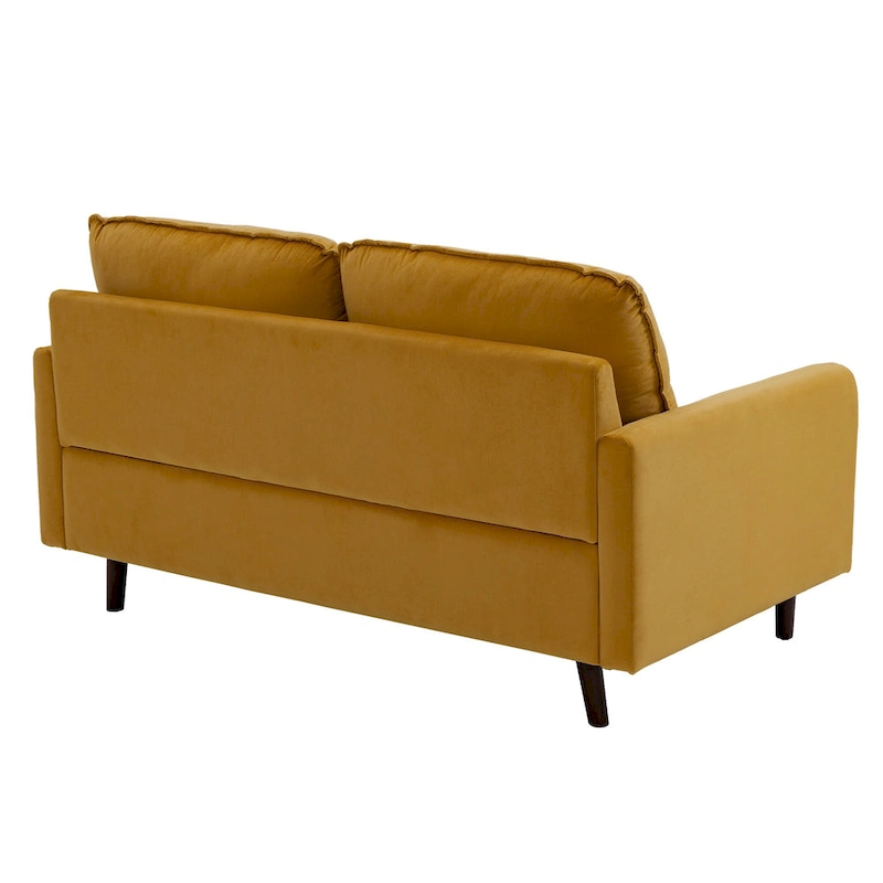 2 Pices Velvet Loveseat Wood Legs Sofa