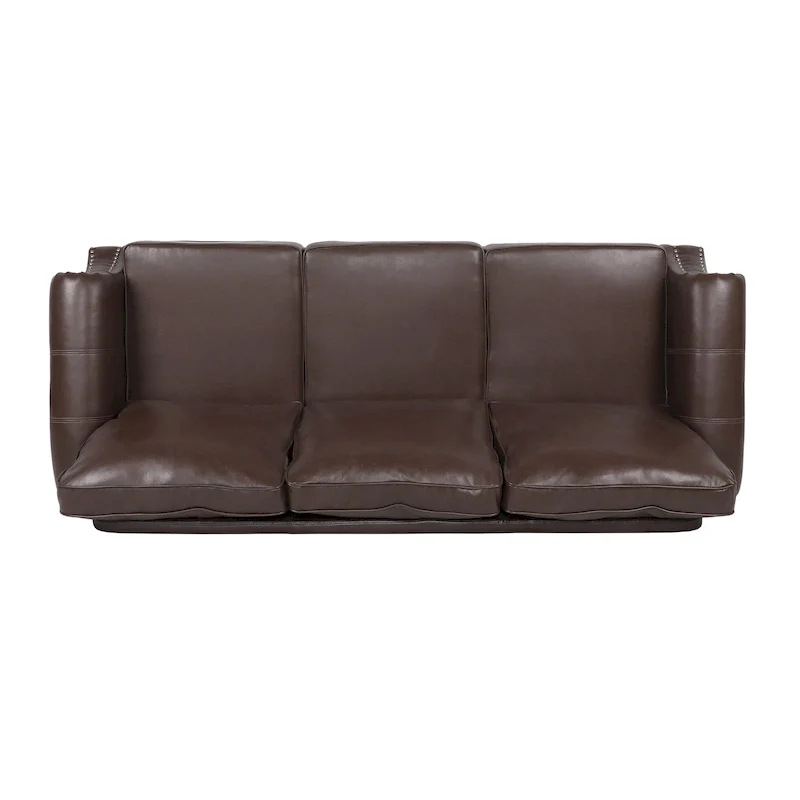 Dowd Faux Leather 3 Seater Sofa with Nailhead Trim by Christopher Knight Home