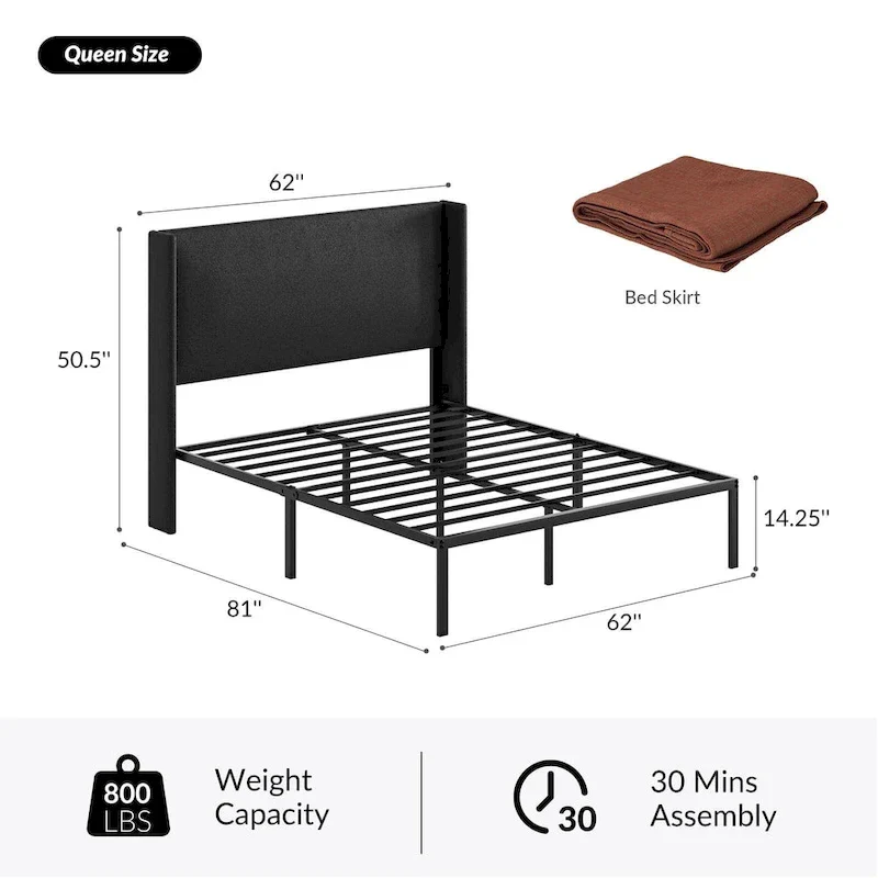 Louise Traditional Washable Slipcover Bed Upholstered Metal by HULALA HOME