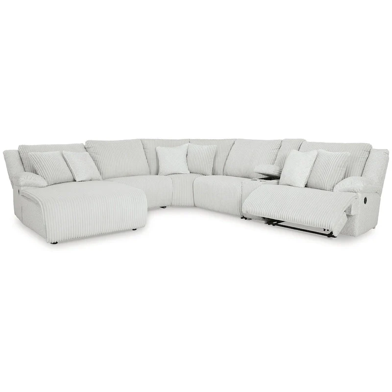 Signature Design by Ashley Top Tier Light Gray 6-Piece Reclining Sectional with Chaise - 149.5W x 132.5D x 40H