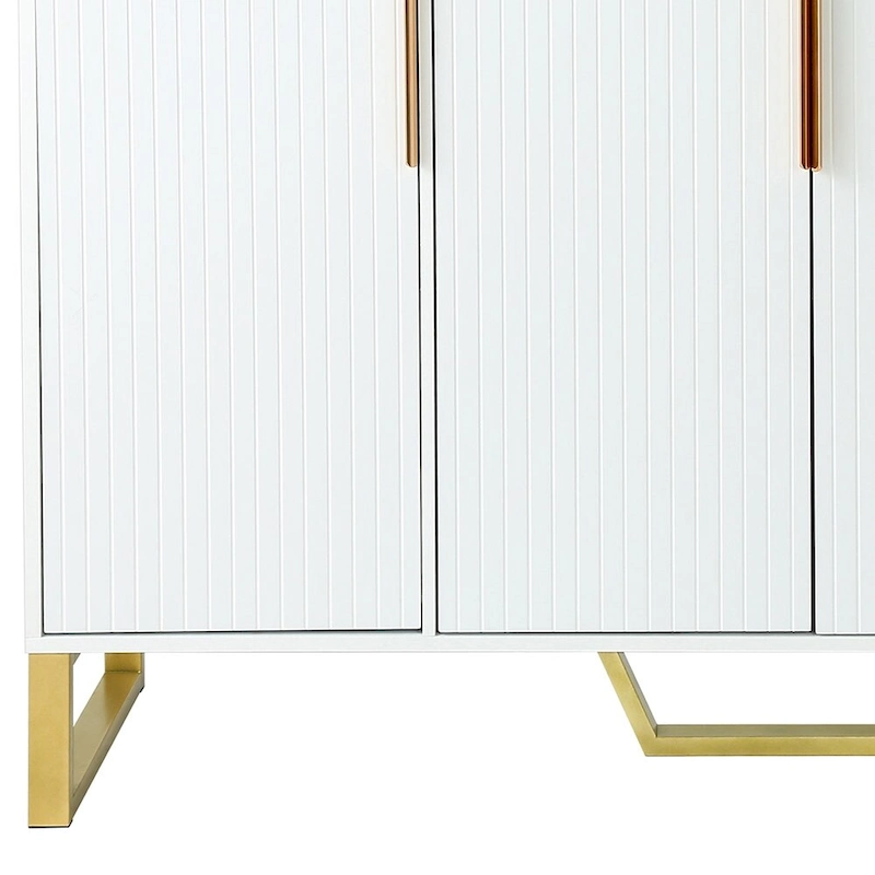 Modern Stylish Freestanding Wooden Sideboard with Imitation Marble Sticker TableTop