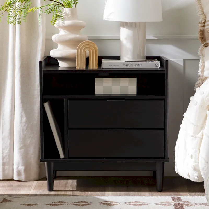 Middlebrook Modern Gallery Top Solid Wood Nightstand