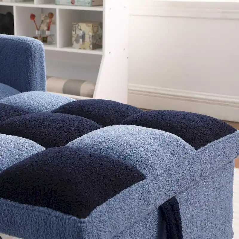 3-in-1 Convertible Sleeper Chair Bed, Single Sofa (Black White)