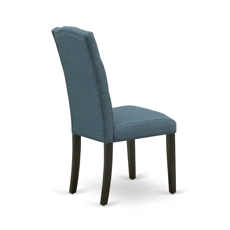 East West Furniture Wooden Dining Table Set Includes Small Table and Parson Chairs in Linen Fabric (Pieces and Finish Option)