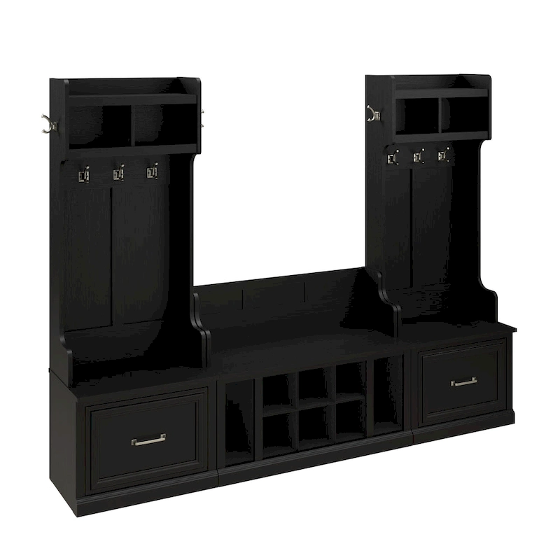 Woodland Hall Trees and Shoe Bench with Drawers by Bush Furniture