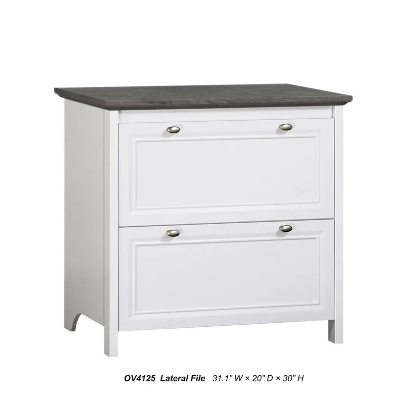 Saint Birch Olivia Grey Oak and White Finish 2 Drawer Lateral Filing Cabinets