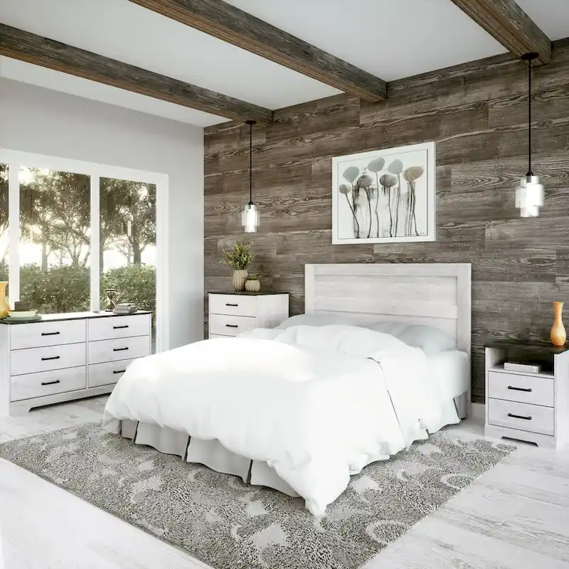 Prepac Rustic Ridge Farmhouse Headboard, Bedroom Furniture