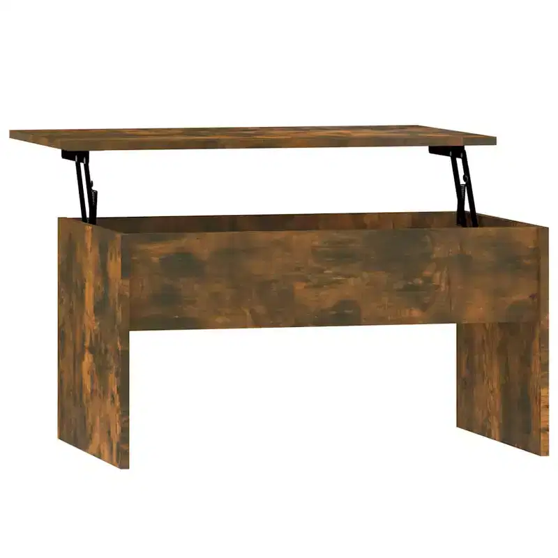 Coffee Table Smoked Oak Engineered Wood 31.5x19.9x16.3 in