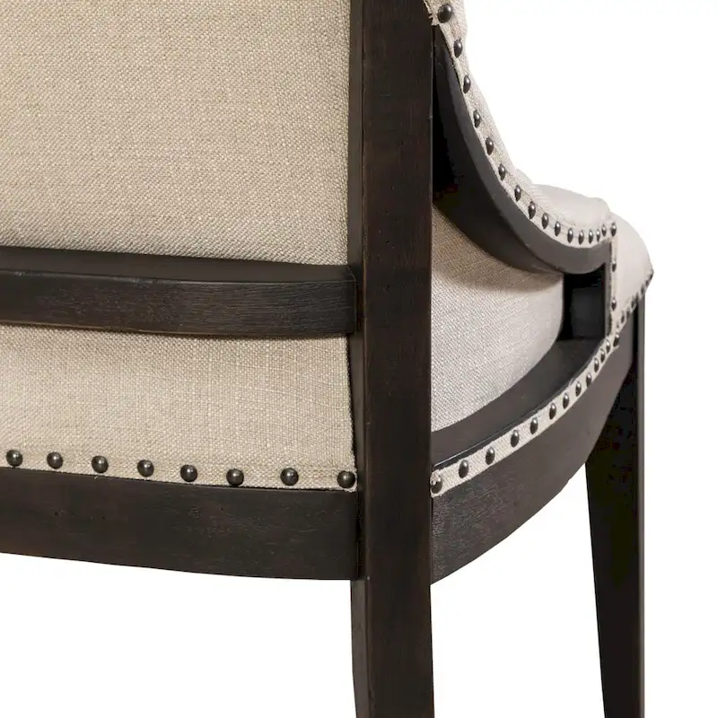 Americana Farmhouse Black Upholstered Shelter Dining Bench