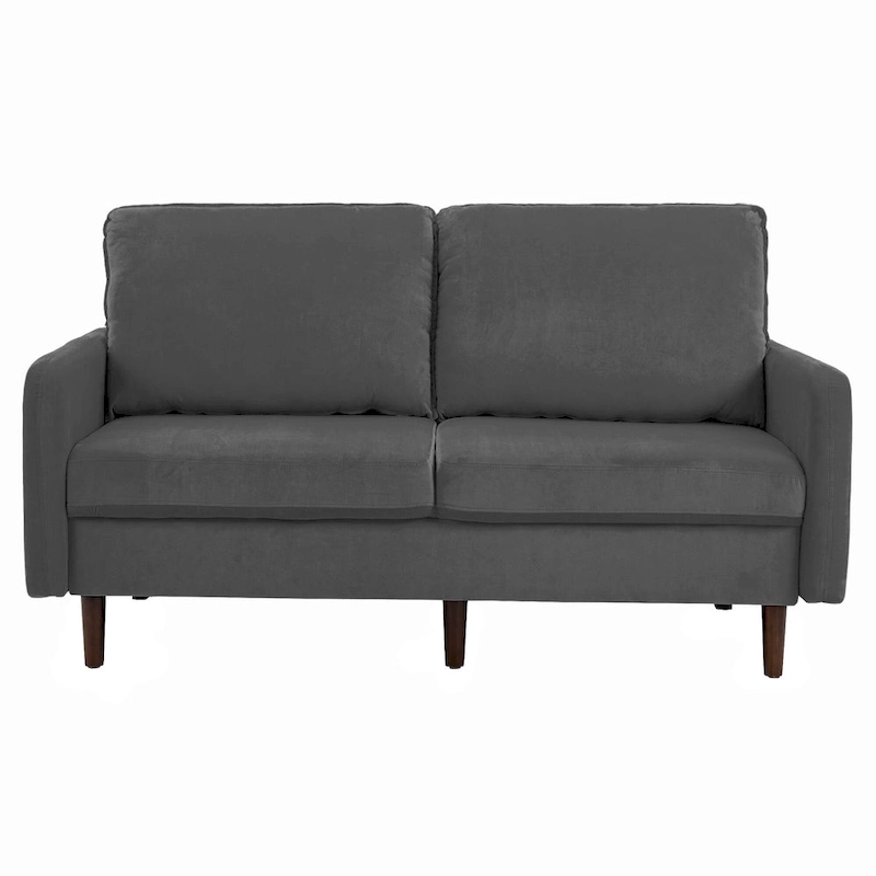 2 Pices Velvet Loveseat Wood Legs Sofa