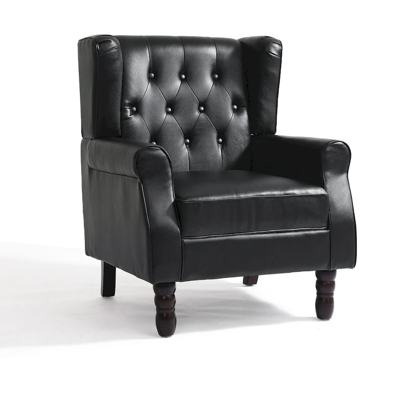 Button-Tufted Accent Chair Wingback Armchair - 38H