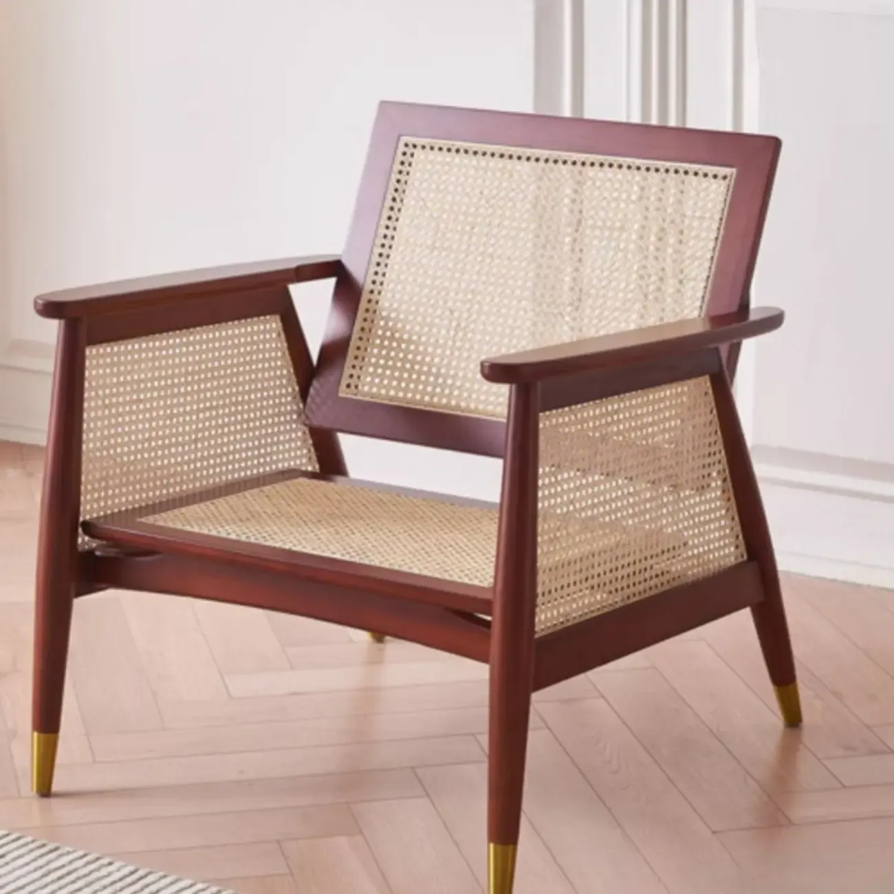 Glam Flannel High Back White Arm Accent Chair