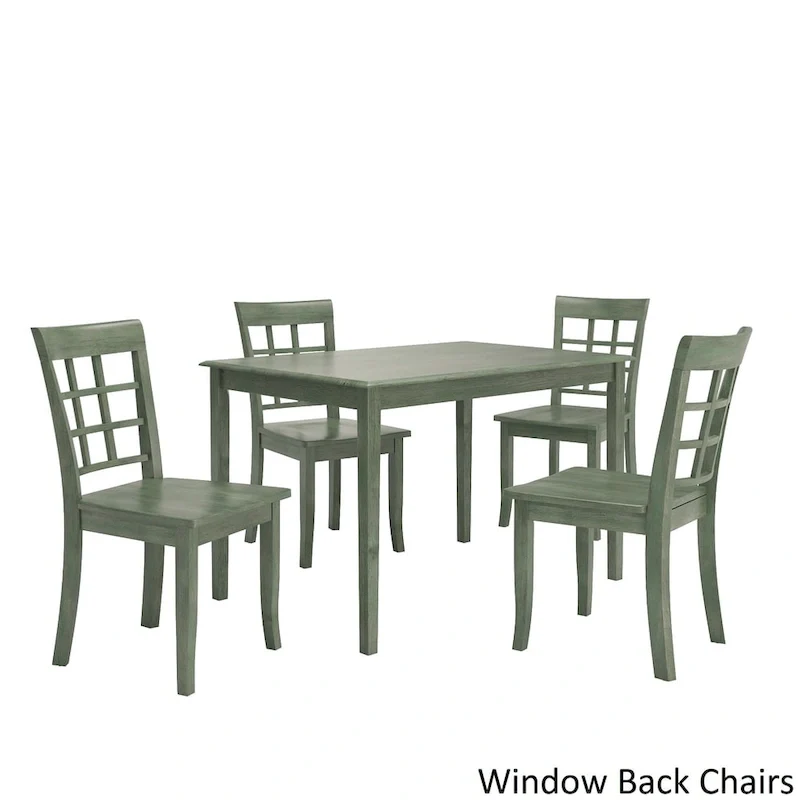 Wilmington II 48-Inch Rectangular Antique Sage Green 5-Piece Dining Set by iNSPIRE Q Classic